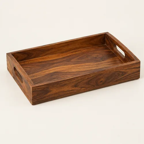 Sheesham Serving Tray, Cut-out Handles